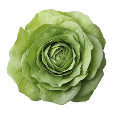 Obraz premium Green lettuce head isolated on transparent background. PNG with clipping path