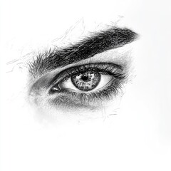 Obraz premium Abstract Eye Drawing Monochrome Stipple Art