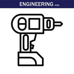  outline engineering icon. Editable stroke. Vector illustration. EPS 10.