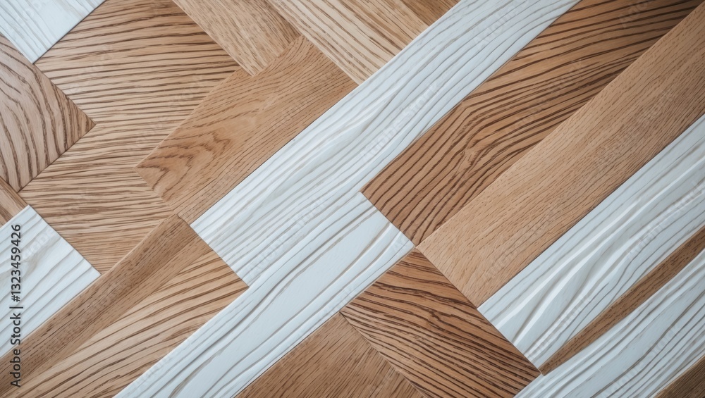 Poster bleached oak veneer flooring featuring diagonal wood grain in white and light brown hues with a herr