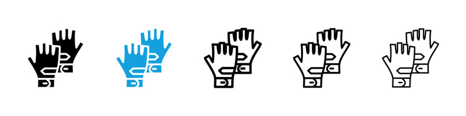 Fitness Gloves icons vector set for web designs