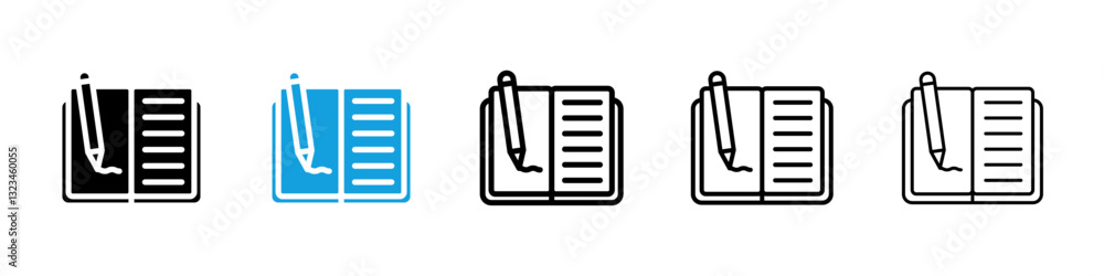 Poster homework icons vector set for web designs