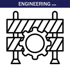  outline engineering icon. Editable stroke. Vector illustration. EPS 10.