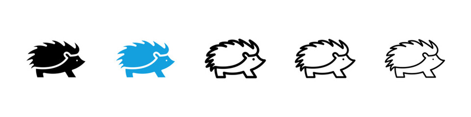 Hedgehog icons vector set for web designs