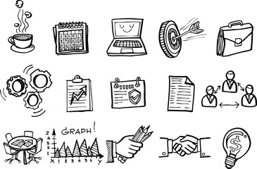 Element of hand drawn business set, Hand drawn in vector design.vector2025-01