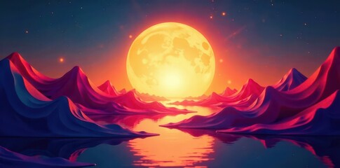 Obraz premium Abstract geometric shapes form a lower third graphic with an eclipse motif , simple, animation