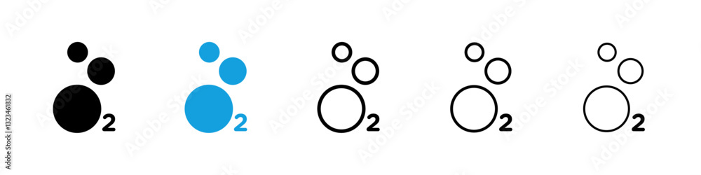 Poster oxygen o2 icons vector set for web designs