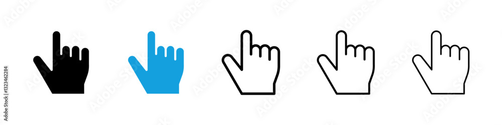 Poster pointing hand icons vector set for web designs