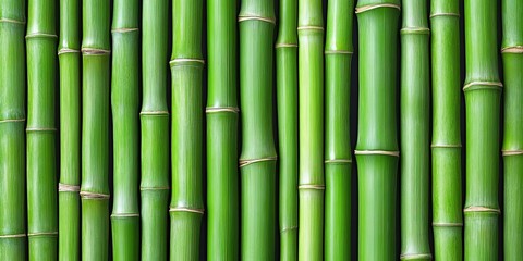 Obraz premium Lush Vivid Green Bamboo Texture, Natural Tropical Forest Background, Repeatable Seamless Eco Pattern