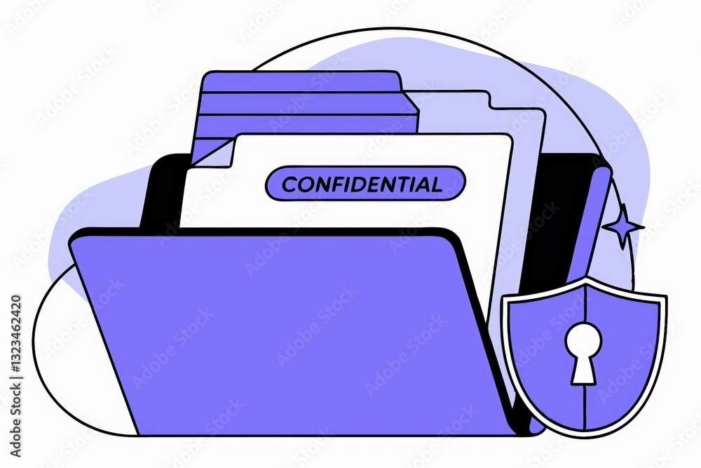 Poster a digital illustration of a folder labeled 