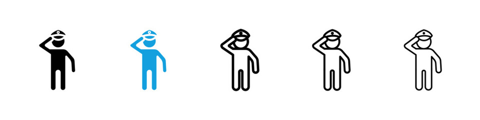 Salute icons vector set for web designs