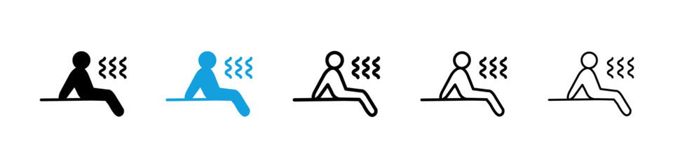 Sauna icons vector set for web designs