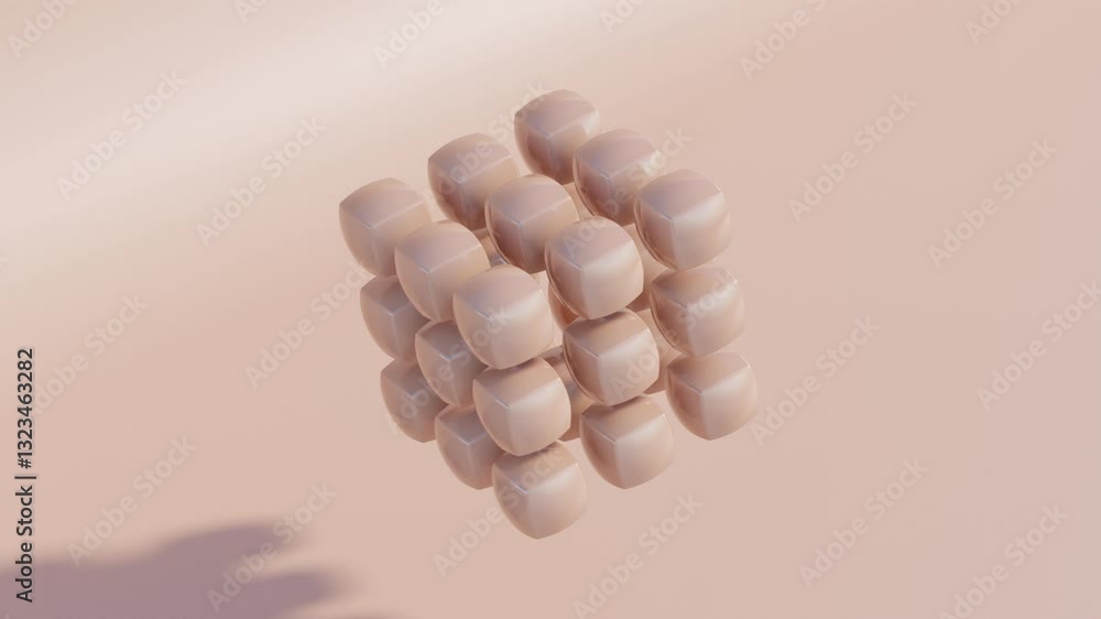 Poster abstract 3d geometric background with endless loop animation created for digital artists, social med