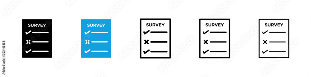 Poster survey icons vector set for web designs