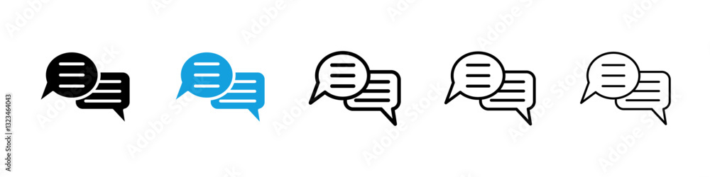 Poster text chat icons vector set for web designs