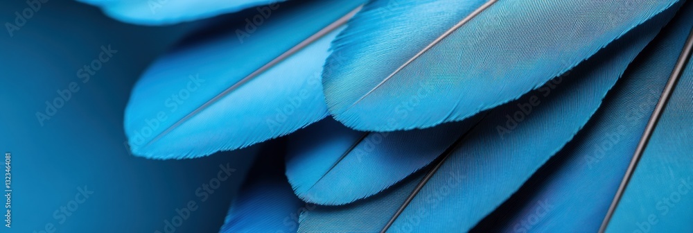 Aufkleber ethereal azure feather macro immersive digital texture design for luxury branding, minimalist creati