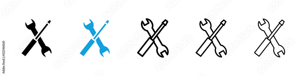 Poster tools icons vector set for web designs