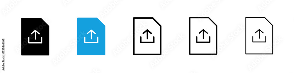 Poster Upload file icons vector set for web designs