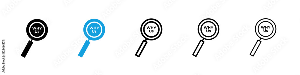 Poster why us icons vector set for web designs