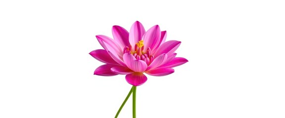 A single vibrant bloom, petals unfurled, isolated against a pure white backdrop, pattern, floral