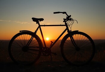 Fototapeta premium silhouette of a bicycle