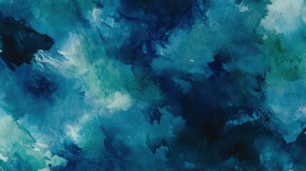 Abstract Watercolor Texture in Shades of Blue and Teal Hues