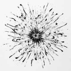 Obraz premium Abstract Black White Explosion Digital Art Print