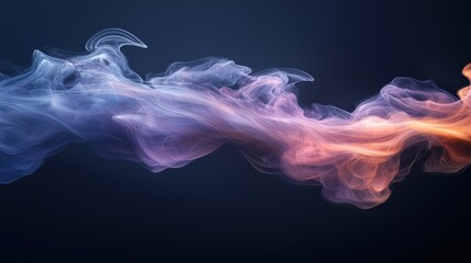 Colorful Abstract Smoke Waves Flowing Across a Dark Background