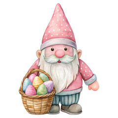 Cute Gnome Easter  Element Clipart Watercolor 
