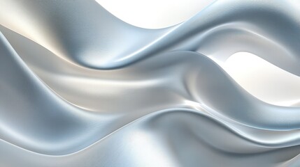 Obraz premium Elegant Flowing Silk Waves in Soft Silver Tones and Light
