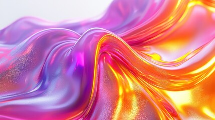 Fototapeta premium Colorful Flowing Fabric with Bright Glossy Texture and Movement