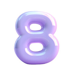 Glossy, Iridescent Number Eight , Smooth Surface , Pastel Color , Title Themes