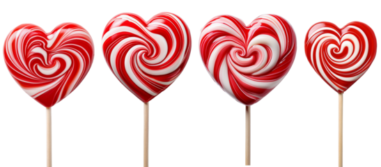 Colorful heart-shaped lollipops perfect for sweet celebrations and festive occasions.