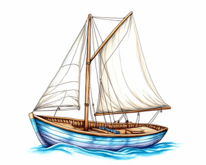 Obraz premium Classic sailboat illustration