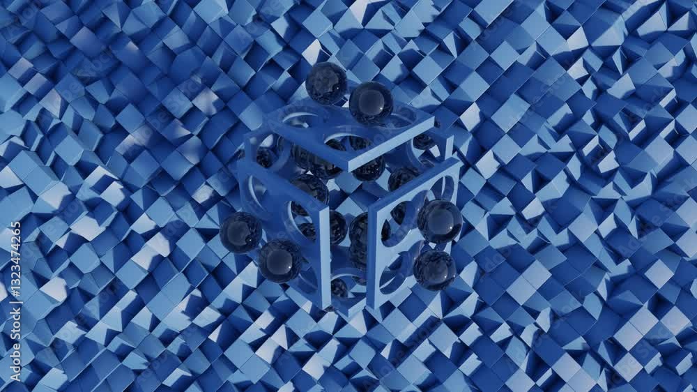 Aufkleber abstract 3d endless animation of minimal geometric motion, ideal for background use in digital campa