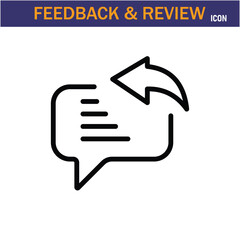 Feedback & Review line Icon. editable stroke icon. Vector illustration icon on white background, EPS 10.