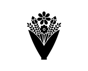 creative details dried flower bouquet icon vector illustration 