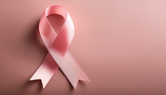pink ribbon awareness symbol on soft background for cancer support