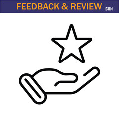 Fototapeta premium Feedback & Review line Icon. editable stroke icon. Vector illustration icon on white background, EPS 10.
