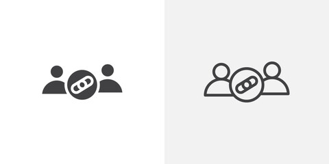 Affiliate link icons in filled and outline versions for ui designs