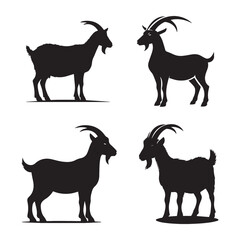 Minimalist Goat Silhouettes Collection for Farm and Nature Themed Designs