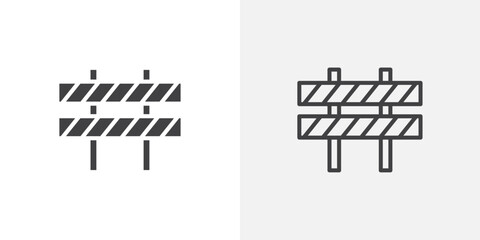 Barrier icons in filled and outline versions for ui designs