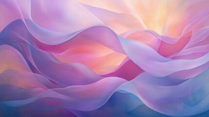 Obraz premium Soft Flowing Abstract Waves in Pastel Colors of Pink and Purple