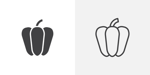 Capsicum icons in filled and outline versions for ui designs