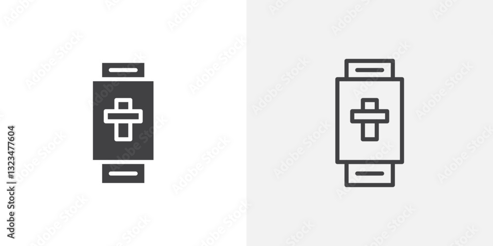 Poster circuit breaker icons in filled and outline versions for ui designs