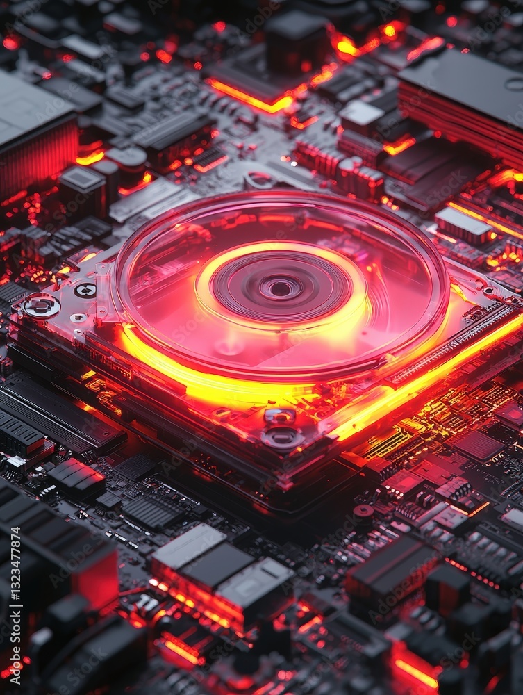 Poster close-up of a computer cpu highlighting advanced technology and design in modern computing systems