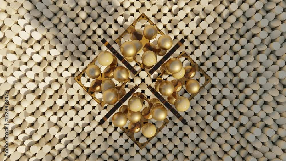 Poster abstract 3d seamless loop motion background with modern geometric patterns for use in advertising, p