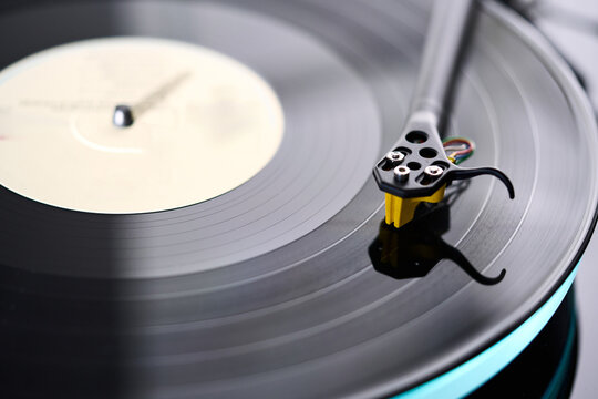 Enjoying music on a vinyl record player
