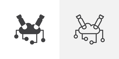 DOS icons in filled and outline versions for ui designs