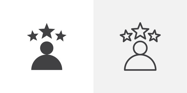 Experience icons in filled and outline versions for ui designs